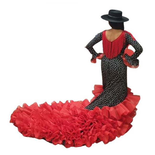 Flamenco Dress with train Bata de Cola model Alhambra